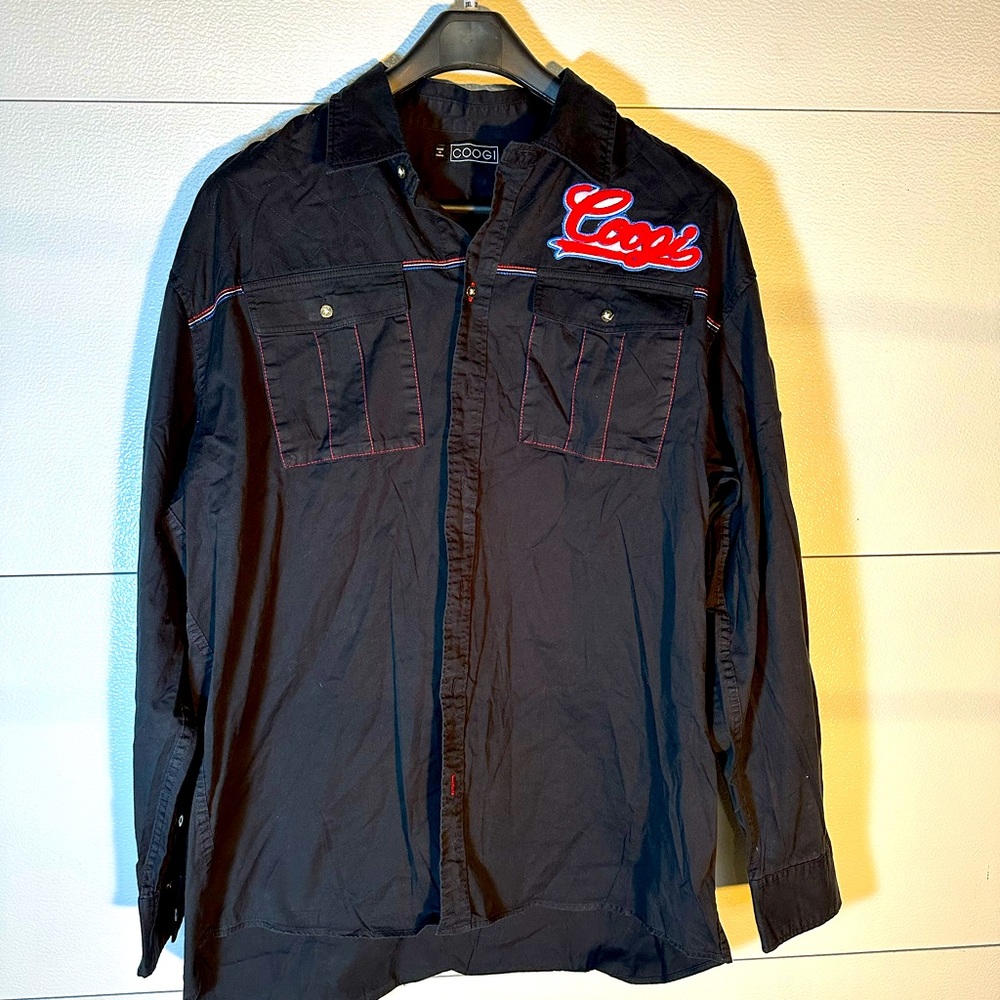 Coogie Long Sleeved Button Up Shirt 4XL Black